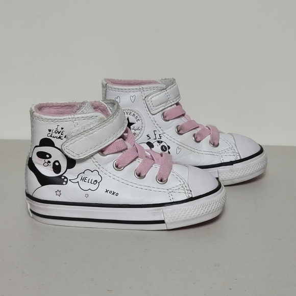 Converse White Panda Chuck Taylor All Star High Top toddler Sneakers - Picture 7 of 7